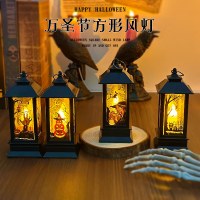 レトロハロウィーンLED LED電子キャンドルランタン手術カボチャランタンランタンハロウィーンデコレーションスイッチング小道具