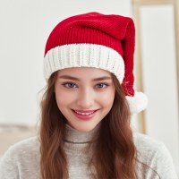 ニット親子クリスマス帽子ホリデードレスクリスマス織りサンタクロース