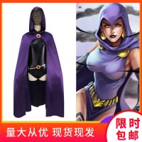 DC コミックヒーロー cos レイブンティーンタイタンズレイブンコスプレ衣装ハロウィンパフォーマンスコスチューム