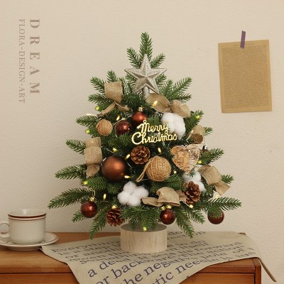 クリスマスツリーミニクリスマスツリーパッ ケージ 装飾装飾品クリスマスツリー模擬松葉pe小さなクリスマスツリー