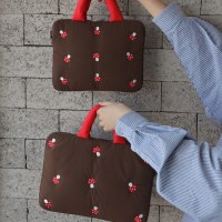 日本のかわいいキノコのコントラストカラーの女性用ラップトップバッグ、Apple 13インチ、11インチのハンドバッグ、iPadコレクションに適しています。