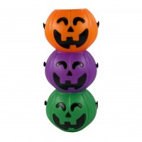 ハロウィーンプラスチックカボチャ缶ホワイトゴーストバレル魔女バケツパープルカボチャジャーゴーストフェスティバルスカルバレルデコレーション