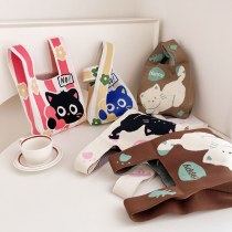 新しいレディースバッグニット トートバッグ 日本と韓国スタイルのハンドバッグ多用途カジュアルバケットバッグウールバッグ