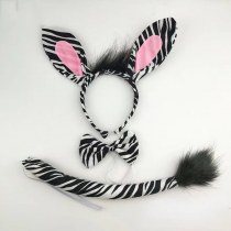 ハロウィンジャングル動物パーティーアクセサリーゼブラ耳コスプレ小道具ゼブラ耳セット衣装