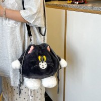 かわいいぬいぐるみバッグ 2024 新しい秋の女の子ハンドバッグ漫画人形新しいショルダークロスボディバッグ