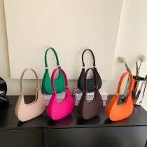 2024 春夏の女性のバッグ新しいフェルト団子バッグトレンディな多用途ソリッドカラー風クロスボディバッグニッチ脇の下の女性のバッグ