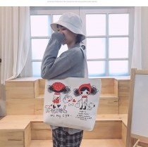 韓国風ファッショナブルな小さな新鮮な文学コーティングされたキャンバスバッグシンプルな大容量ハンドバッグママショルダーショッピングバッグ