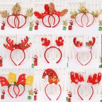 新しいクリスマス装飾クリスマスヘッドバンドヘッドバンド発光ヘッドバックル枝角子供大人のドレスクリスマス帽子卸売
