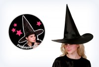 ハロウィンウィッチハット、ウィザードハット、ハリーポッターハット、純黒のとんがり帽子、オックスフォードハット