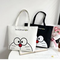 キャンバスプリントバッグ、シンプルなポータブル大容量レディースバッグ、ショッピングギフトバッグ、学生バッグ