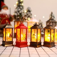クリスマス炎ランタンサンタクロースの装飾クリスマス LED 発光飾り燭台ランプ