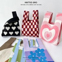 Girly Love カラーブ ロック ニット ハンドバッグ ショルダーバッグ ベスト ベストバッグ