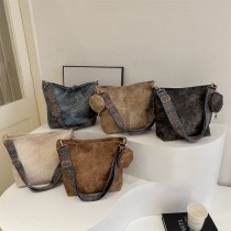 大容量おしゃれシンプル通勤 ワイド ショルダーストラップバッグレディース 2023 冬新作レトロ韓国風 ワイド ショルダーストラップトートバッグ