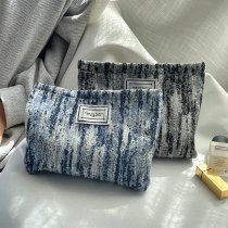 女性用の新しいフレンチジャカード化粧品バッグ、コイン携帯電話クラッチ、多用途のスキンケア製品収納バッグ、シンプルで見栄えの良い