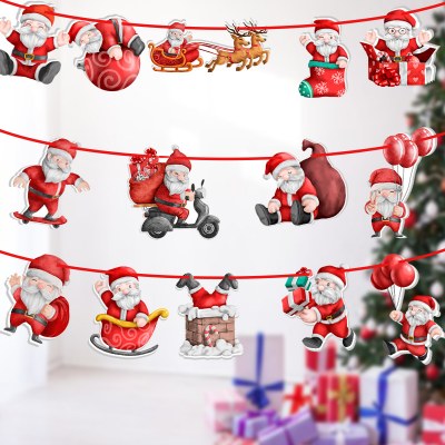 新しいクリスマスの装飾、サンタクロースの旗パーティーの雰囲気の装飾、クリスマスシーンのレイアウト