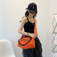 日本のカジュアルピローバッグチェーンメッセンジャーバッグレディース大容量キャンバスバッグ学生イントレンドショルダーバケットバッグ