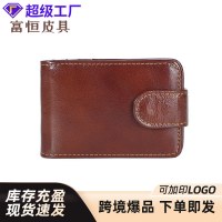 ショートウォレット、超薄型メンズウォレット、横型ソフトレザーユースビジネスウォレット、運転免許証用の複数のカードスロット、メンズ