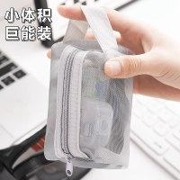 新しいホット販売ミニ収納袋透明メッシュコイン収納袋ジッパーバッグキー口紅バッグ大容量バッグ