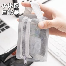 新しいホット販売ミニ収納袋透明メッシュコイン収納袋ジッパーバッグキー口紅バッグ大容量バッグ