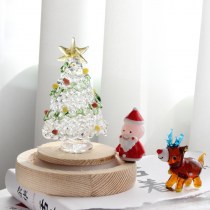 クリスマス装飾ライト手描きクリスマスツリーデスクトップ装飾品ギフト淄博釉工芸品ガラス製品