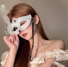 メイク-Upマスクパーティーセクシーなハーフ - フェイスメイクアップ女性ハーフフェイスセクシーなレースマスクハロウィーンフェザーマスク