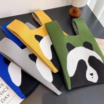 パンダ ギフト バッグ、レディースニットハンドバッグ、外出用多用途ニットバッグ、リストバッグ、小さなスクエアバッグ、トートバッグ