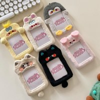 小さなカード カードホルダー かわいい動物シリーズ ぬいぐるみ アライグマ キャンパスミールカード アイドル 子犬 子羊