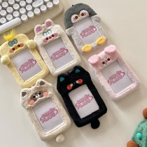 小さなカード カードホルダー かわいい動物シリーズ ぬいぐるみ アライグマ キャンパスミールカード アイドル 子犬 子羊