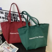 男性と女性のための大容量インレターキャンバスバッグ、夏の大学生、授業、レジャー旅行、ショルダートートバッグ