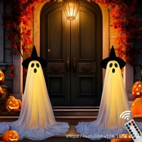 ハロウィーンの装飾的な導かれた輝く幽霊とリモコンの糸の糸ライトフロントポーチガーデンホラーステーションスタンディングゴーストハロウィーンパーティー