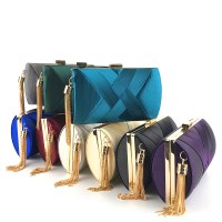 クラッチイブニングバッグサテンファッションタッセルドレスブライダルイブニングバッグ