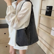 デニムバッグ女性のための 2024 夏の新しい 大容量 通勤ショルダーバッグシンプルな多目的カジュアルトートバッグ