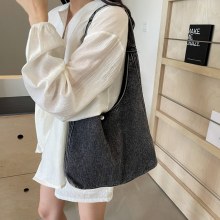 デニムバッグ女性のための 2024 夏の新しい大容量通勤ショルダーバッグシンプルな多目的カジュアルトートバッグ