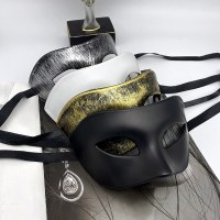 ハロウィーンマスクヒップ - ホップハーフ - メンズブラックスタイルマスクアダルトメイクハンサムフェイクマスク男性