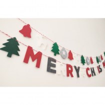 クリスマスフラグホオジロ吊り旗吊り旗フェルトヘラジカストリングフラグパーティーレイアウト装飾ペナントレターフラグ