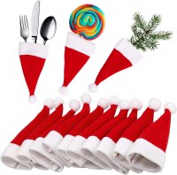 クリスマス飾り、ミニサンタ帽子、クリスマスナイフとフォークカバー、ワインボトルカバー、カトラリーカバー、起毛布ミニハット