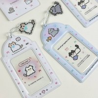 オリジナル ins スタイルピクセルスタイル子猫 3 インチカードホルダー小さなカードディスプレイ食事カード収納かわいい猫 ID ホルダー