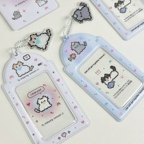 オリジナル ins スタイルピクセルスタイル子猫 3 インチカード ホルダー 小さなカードディスプレイ食事カード収納かわいい猫 ID ホルダー