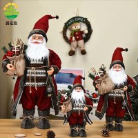 クリスマスデコレーション サンタクロース人形 飾り ローズレッドローブ クリスマス人形 クリスマスギフト