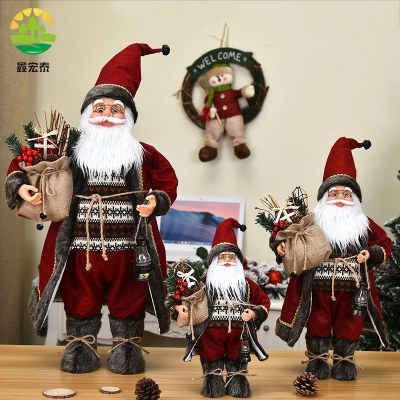 クリスマスデコレーション サンタクロース人形 飾り ローズレッドローブ クリスマス人形 クリスマスギフト