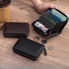 盗難防止ジッパーカードホルダー、男性と女性用のハイエンドカードホルダー、カードホルダー、多機能ジッパー小さな財布、運転免許証ホルダー