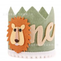 子供の誕生日 1 歳のライオンの王冠の装飾誕生日ボーダー王冠パーティーの装飾用品