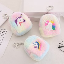 韓国版 ins ユニコーンぬいぐるみ小銭入れ学生ポータブルイヤホンコインバッグ多機能収納キーバッグ