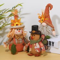 Mingguan 感謝祭クリエイティブルドルフ人形ウィンドウ装飾収穫祭かかしトルコ人形ライト付き