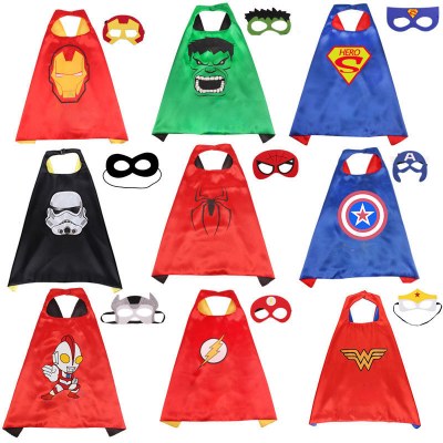 アライアンス アベンジャーズ ケープ 眼帯 スパイダーマン アイアンマン スーパーマン ハロウィン 子供用 ヒーロー マント ケープ