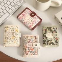 女性用の新しい花の油絵カードバッグ、レトロなスタイルのマルチカードスロット銀行カードバッグ、ドキュメントバッグ、女性の大容量カードバッグ