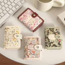女性用の新しい花の油絵カードバッグ、レトロなスタイルのマルチカードスロット銀行カードバッグ、ドキュメントバッグ、女性の大容量カードバッグ