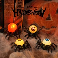 ハロウィーンスパイダーエレクトロニックキャンドルライトシミュレーションスパイダーナイトライトパーティーホラーホラー雰囲気プロップランプ