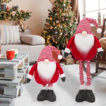 新しいクリスマス装飾ストライプ顔のない人形立ち人形北欧サンタクロース伸縮人形