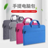 Apple 13 Huawei 14インチラップトップハンドバッグに適した大容量ベルベットブリーフケース